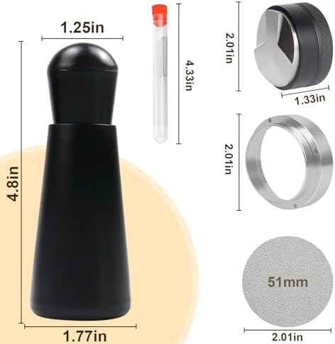 51mm Espresso Accessories Kit, Espresso Distributor, Dosing Funnel and Puck Screen Set, WDT Tool Espresso, Coffee Tamper Espresso Machine Accessories for 51 mm Portafilter Barista Tools - Image 4