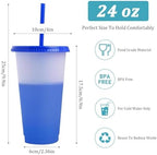 60 Pack Color Changing Cups Bulk,24 oz Plastic Tumblers - Image 2