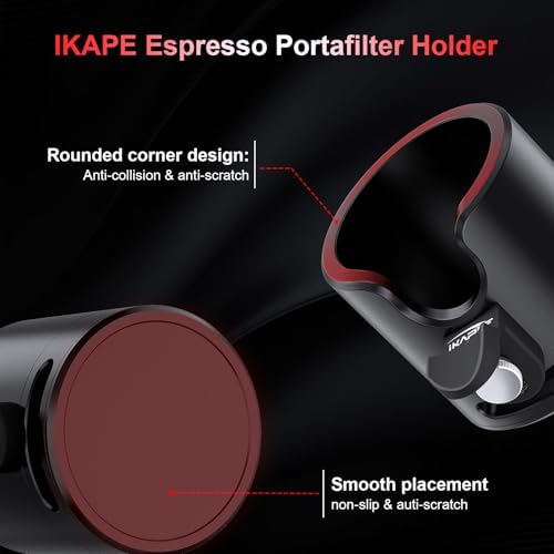 IKAPE Newly Upgrade Espresso Portafilter Holder, Aluminum Alloy Espresso Portafilter Tamping Stand Base, Fit For 54MM Espresso Portafilter - Image 5