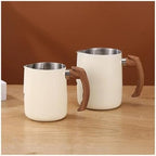Milk Frother Cup,Coffee Jug,600/900ML Stainless Steel Milk Frothing Jug Precise Scale Wooden Handle Latte Coffee Cup Coffeeware Kitchen Cafe Accessories(Silver,900ML) - Image 2