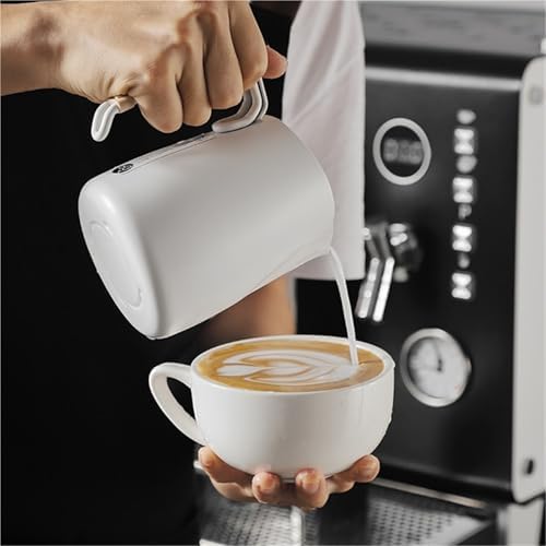 Milk Frothing Pitcher Milk Frothing Pitcher Stainless Steel 20oz/600ML Coffee Frother Cup With Measurement(Steel) - Image 6