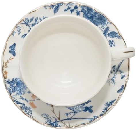Tea Cups and Saucers Coffee Cappuccino Espresso Latte Cup Mugs Special Gold Line Ceramic Cup Porcelain Tea Cups Set of 2 (7 oz) for Gifts,Party,Gatherings, Afternoon Teas,Receptions - Image 3