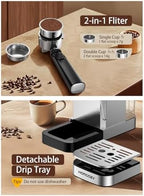 20 Bar Espresso Coffee Machine with Rapid Cold Brew Tech, Milk Frother, Touch Screen Control, Compact Water Tank, Ideal for Lattes, Cappuccinos, Americano, Home & Office(Sliver) - Image 7