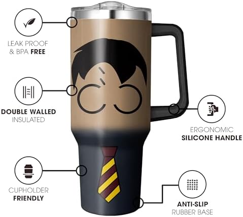 40 Oz Tumbler With Handle and Straw, Reusable Stainless Steel Travel Mug Keeps Drinks Cold & Hot, Leak Proof Insulated Tumbler for Water, Iced Coffee or Iced Tea for Woman Girl - Image 2