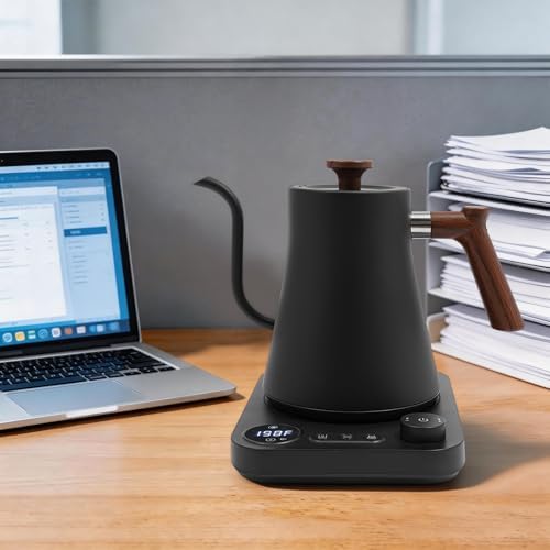 Electric Gooseneck Kettle, 0.9L 1200W, 304 Stainless Steel, ±1°F Control - Image 4