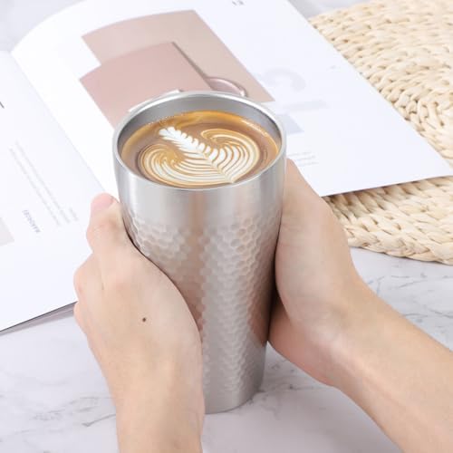Beasea Stainless Steel Cups 19 oz, 6 Pack Large 18.6oz 550ml Stainless Steel Drinking Cups Water Tumbler Stackable Double Wall Insulated Individual Metal Pint Glasses Tin for Home Party Camping - Image 7