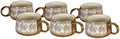 Porcelain 6 Piece Tea Cup Set, Aesthetic Classic Teaware Set for Home, Kitchen Decor & Gifting (Gold Leaf) tea set cup by Unknown