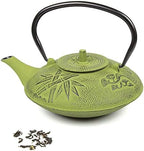 Creative Home Kyusu 38 Oz. Cast Iron Tea Pot with Removable Stainless Steel Infuser Basket Strainer, Green - Image 2
