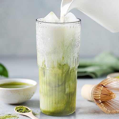 Bandesun All Glass Iced Coffee Cup With Lids and Straws，24 OZ High Borosilicate Glass Tumbler for Water Smoothie Juice Drinks - Image 3