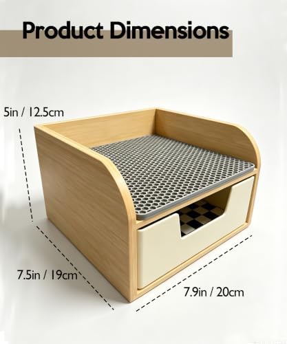 Bamboo Caddy Organizer stand for Chemex Glass Pour Over Coffee Maker - Image 3