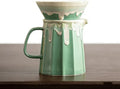 Green Ceramic Pour Over Coffee Maker Set, Procelian Coffee Dripper Brewer Heat Resistant Coffee Pot Decanter ACM08G by Auerhceram