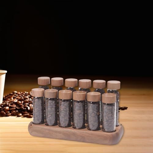 12 Pieces Coffee Bean Storage Tube Single Dose Glass Tube Airtight Wooden Holder Protection Suitable for Coffee Kitchen countertop, 6 Short and 6 Long - Image 4