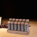 12 Pieces Coffee Bean Storage Tube Single Dose Glass Tube Airtight Wooden Holder Protection Suitable for Coffee Kitchen countertop, 6 Short and 6 Long - Image 4