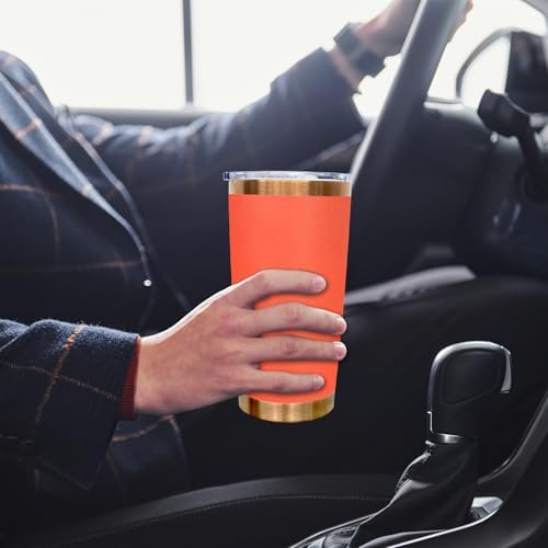 20 oz Tumbler Bulk Stainless Steel Tumblers with Lids and Straws Orange - Image 6