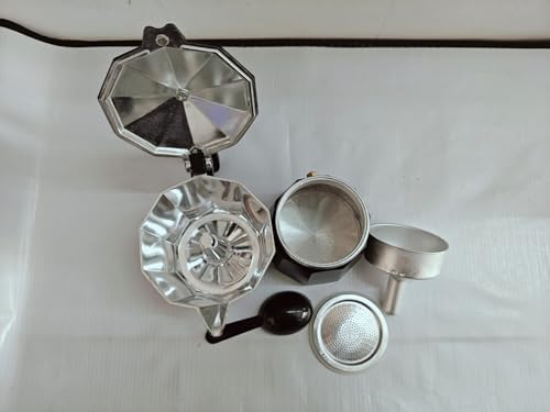 Classic Moka Pot, Stovetop, Espresso Coffee Maker, 240 Ml, Premium Aluminium Built, Italian Style Mocha, Cuban Café Brewing, Black - Image 6