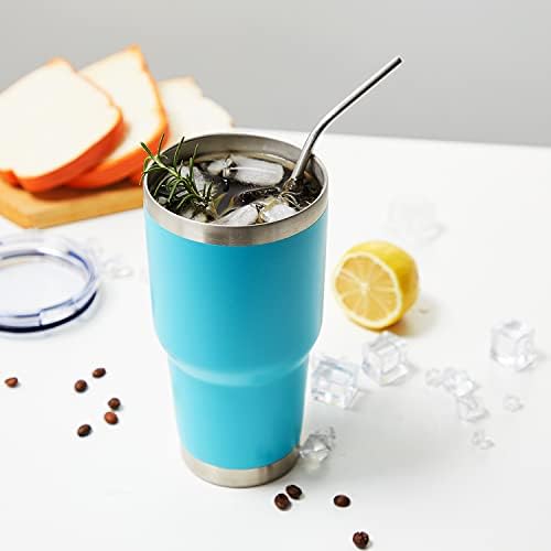 MEWAY 30oz Insulated Tumbler With Lids and Straws,Stainless Steel Double Vacuum Coffee Tumbler Cup, Brush, Durable Powder Coated Coffee Cup for Cold & Hot Drinks, Office, Travel(mixture,4 PACK) - Image 5