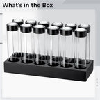 12 Pcs Coffee Bean Cellars Set, Clear Glass Single Dose Coffee Bean Vaults with Display Stand, Bean Storage with One-Way Exhaust Gate and Silicone Funnel - Image 2