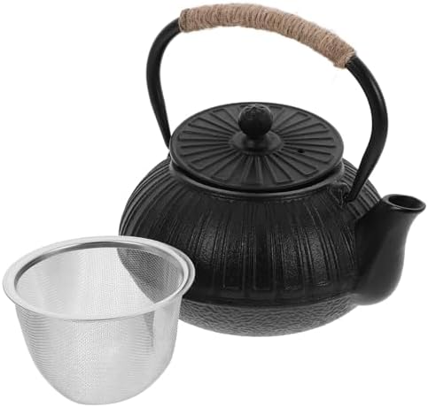 ABOOFAN Cast Iron Tea Kettle Removable Infuser 600ml Japanese Teapot for Stovetop Brewing Vintage Design for Loose Leaf Tea by ABOOFAN
