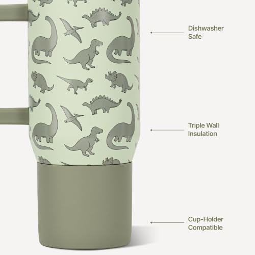 HydroJug Traveler 20oz Kids Insulated Tumbler with Handle, Dinosaur - Image 3