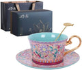 6.8oz Single Coffee Cup Set Hand Painted Saucer Spoon Gift Kit by Fancyall