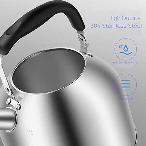4.2 Quart/4L 18/8 Stainless Steel Whistling Tea Kettle - Image 5