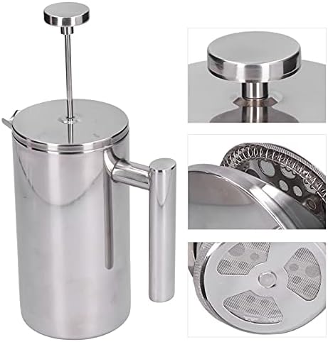 Gavigain French Press Coffee Maker, Stainless Steel French Press Coffee Maker Double Wall Metal Insulation Coffee Press & Tea Brewer for Good Coffee and Tea Home Office (800ml) - Image 5
