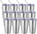 Volhoply 20oz Stainless Steel Tumbler with Lid and Straw Bulk 12 Pack,Double Wall Insulated Travel Iced Coffee Mug Fits Cup Holder,Powder Coated Cups for Hot/Cold Drinks,Christmas Gifts（Silver,12 Set） by LiveFully%EF%BC%8CDrinkFreely%E2%80%94KeepGoingwithVolhoply%EF%BC%81