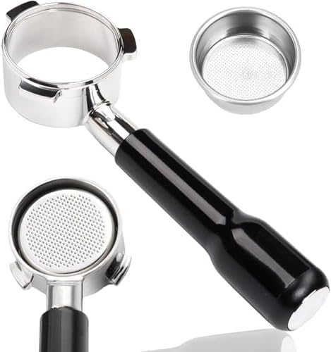54mm Bottomless Portafilter, Espresso Accessories for Breville Barista Series BES870/878/880 Machines & Sage Barista Espresso Machine, Stainless Steel Filter Basket and Premium ABS Handle (Black) by Unknown