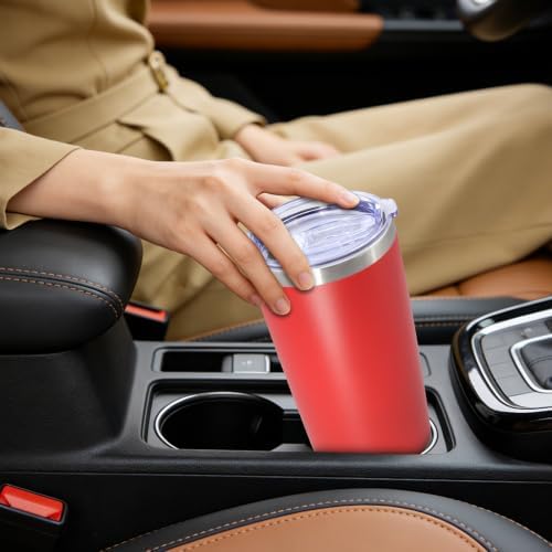 20oz Tumbler Insulated Tumblers Vacuum Coffee Mug with Lid Red 6Pack - Image 7