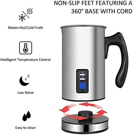 AIZYR Electric Detachable Milk Frother and Steamer Stainless Steel Milk Warmer with Hot & Cold Foam for Coffee, Hot Chocolates, Cappuccino,220v - Image 2