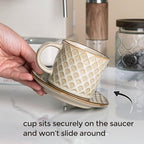 GBhome 6 OZ Coffee Mugs with Saucer and Stand, Ceramic Espresso Coffee Cup - Image 4