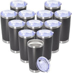 20 oz Tumbler Insulated Tumblers Stainless Steel Coffee Mug,Grey 12PCS by Providethebestproducts