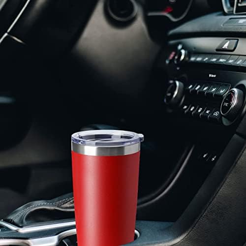 HASLE OUTFITTERS 20oz Tumblers Stainless Steel Mugs with Lid Double Wall Vacuum Insulated Coffee Cups for Cold & Hot Drinks (20oz-Red, 4 Pack) - Image 5