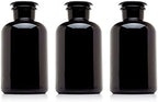 Infinity Jars 2L (68 Fl oz) Black Ultraviolet Blocking Glass Apothecary Jar Airtight Smell‑Proof Refillable Container for Herbs, Spices, Tea & Essential Oils 3-Pack by InfinityJars