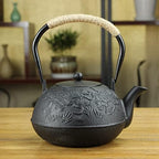 Tea Kettle,1.2L Cast Iron Teapot in Japanese Style,Tetsubin Tea Kettle with Stainless Steel Infuser,Die Casting Pattern Stove Safe Kettles,Iron Teapots(Color:M) (Size : J) by Unknown
