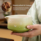 6 Pcs Matcha Whisk Set, Includes Matcha Bowl, Whisk and Holder, Bamboo Scoop and Spoon, Stainless Steel Sifter – Premium Matcha Tea Set for Beginners & Tea Lovers, Daisy - Image 2