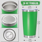20oz Tumbler Insulated Coffee Tumblers with Lid Stainless Steel Green 12P - Image 4
