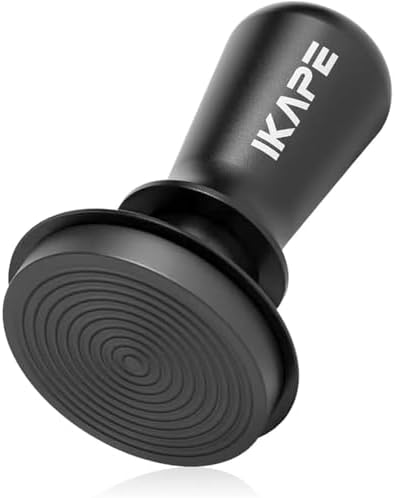 IKAPE 58.35mm Espresso Tamper, Spring-loaded Calibrated Tamper with Titanium Ripple Plating Base, Compatible with Over 58MM Espresso Bottomless Portafilter by IKAPE