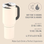 asobu DUPLEX 2-in-1 Travel Mug and Beer Can Holder Enjoy hot and cold drinks simultaneously -22 oz Hot Coffee or Tea Tumbler with Attached 12 oz Cold Can Holder for Beer or Soda, white - Image 2