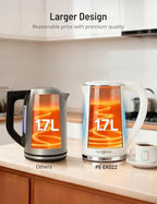 Paris Rhône Electric Kettle, Tea Kettle with 6 Temperature Settings, 1.7L Cordless Hot Water Boiler Heater, Strix Thermostat, Touch Control, Auto-Shutoff/Boil-Dry Protection, Keep Warm, LED Indicator - Image 4