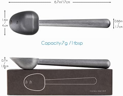 Easyworkz Stainless Steel Long Hollow Handle Coffee Scoop,7g Measuring Spoon,Vintage, Bundled with Nando French Press 23 oz Double Wall Insulated Thermal Coffee Maker - Image 2