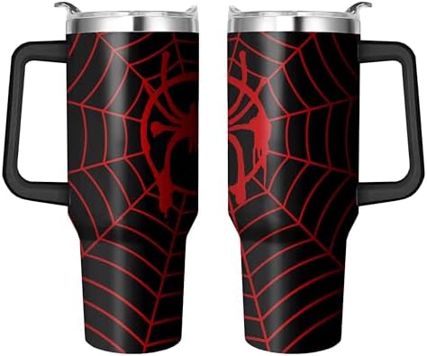 40 Oz Tumbler With Handle and Straw, Reusable Stainless Steel Travel Mug Keeps Drinks Cold & Hot, Leak Proof Insulated Tumbler for Water, Iced Coffee or Iced Tea for Woman Girl by Unknown