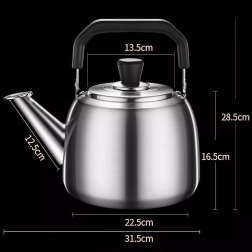 304 Stainless Steel Teapot, Portable Kettle for Stovetop, Stainless Steel Tea Infuser Whistling Kettle, 4/5/6L Cold Water Kettle with Lid and Anti-Scalding Handle,6l - Image 6
