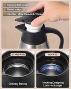 70Oz Thermal Coffee Carafe for keeping hot, 2 PCS Updated Carafe for hot liquid, Insulated Coffee Carafe Stainless Steel Thermal Pot for Coffee, Hot Water,Keep Hot 12 Hours (silver+silver) - Image 2