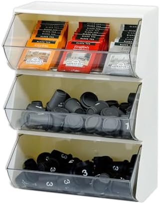 3 Pack Coffee Pod and Creamer Organizer, Plastic by NINEWEEN