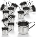 Fit Meal Prep [12 Pack] 3 oz Creamer Pitcher - Stainless Steel Bell Creamers, Mini Cup Container for Serving Milk, Coffee Cream, Salad Dressing, Maple Syrup, Espresso Machine for Restaurant, Cafes by FMPBRANDS