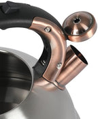 Mr. Coffee Flintshire 2.2 Quart Large Whistling Stainless Steel Tea Kettle - Brush Stainless Steel W/Copper - Image 6