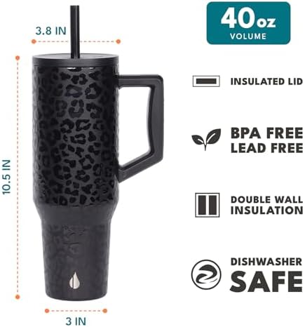 Elemental Spill Proof 40oz Insulated Tumbler with Handle & Straw Travel Mug - Image 2