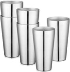 Beasea Stainless Steel Cups 19 oz, 6 Pack Large 18.6oz 550ml Stainless Steel Water Drinking Tumbler Stackable Double Wall Insulated Metal Pint Glasses Tin Cups for Home Party Camping by Beasea