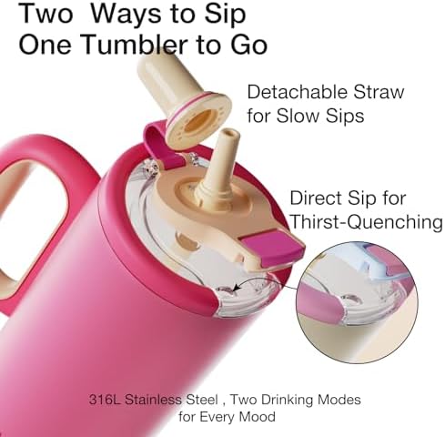 BABLOV Ceramic Lined Tumbler with Straw 40oz Insulated Coffee Tumbler - Image 5